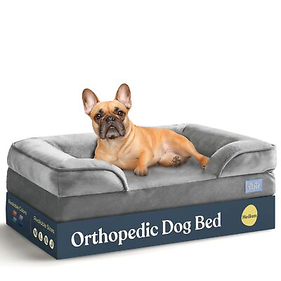 #ad Orthopedic Sofa Dog Bed Ultra Comfortable Dog Beds for Dogs Medium Gray $36.90