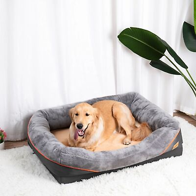 #ad Waterproof Extra Large Orthopedic Dog Bed Sponge Foam Dog Bedding Lounge Sofa $85.00