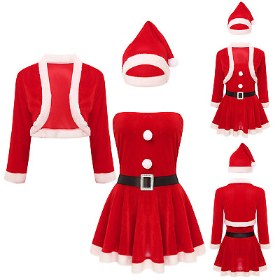 #ad Womens Outfits Xmas Costume Cosplay Dress Adult Outerwear Fancy Dress Up Hat $17.47