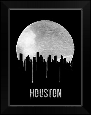 #ad Houston Skyline Black Black Framed Wall Art Print Houston Home Decor $54.99