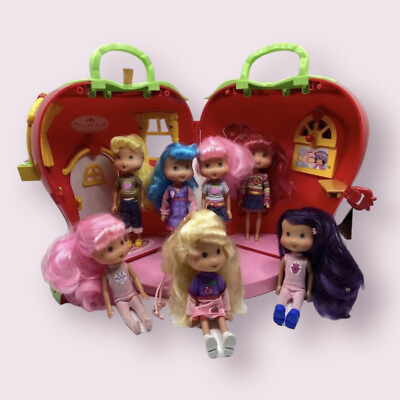 #ad Y2K STRAWBERRY SHORTCAKE 7” Dolls Playmate Toys amp; 2003 House Case Bandai Retired $100.00