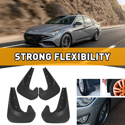 #ad 4Pcs Universal pc Car Flaps Mud Guards Splash for Front Hardware Rear Included $26.41