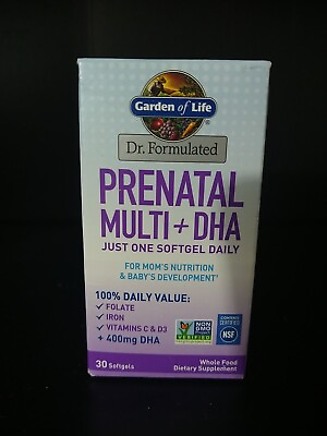 #ad Garden Of Life Dr Formulated Prenatal Multi DHA Sup 30 gels Exp 03 24 $13.90