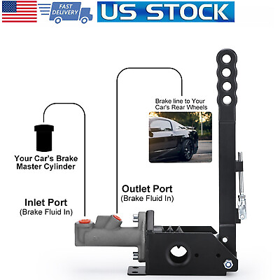 #ad Universal Long Hydraulic Vertical Staging Brake Handbrake Racing Lever Gear Lock $43.00