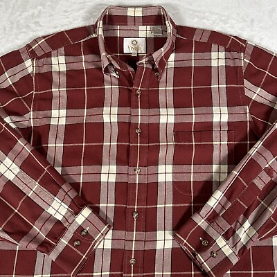 #ad Viyella Men Casual Shirt Long Sleeve Cotton Wool Front Pocket Plaid Brown Size L $27.07