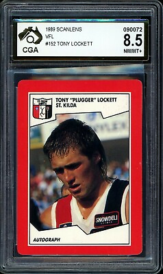 #ad ✺CGA 8.5✺ 1989 SCANLENS AFL Graded Card TONY LOCKETT St Kilda Saints AU $79.99