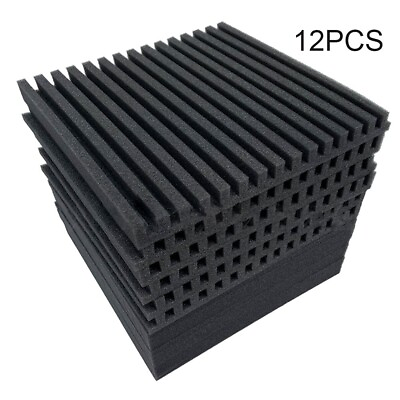 #ad Soundproof Cotton 12Pcs Black Insulation Sound Proofing Sound absorbing Studio $36.85