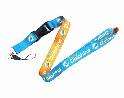 #ad Miami Dolphins NFL Lanyard 22quot; w Quick Release amp; Breakaway Clasp $7.99