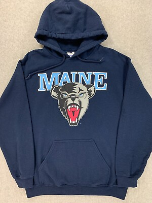 #ad Maine Black Bears Gildan Hoodie Sweatshirt Men#x27;s Medium Blue $34.99