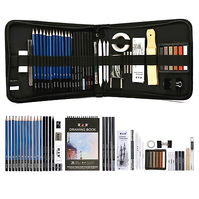 #ad Drawing Pencils Set Professional Sketch Pencil Set in Zipper Carry Case $29.99