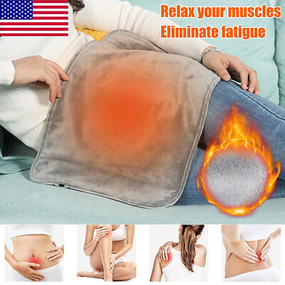 #ad Electric Heating Pad Soft Velvet for Back Pain Cramps Relief Home Office Winter $15.99