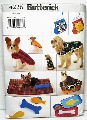 #ad Dog Clothes Pet Accessories Pillows Bed Stockings Toys Butterick 4426 Uncut $11.99