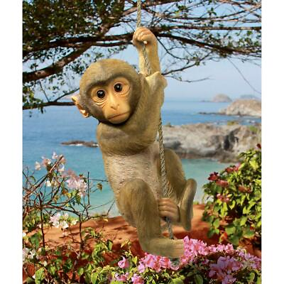 #ad Exotic Climbing Rope Baby Chimpanzee Monkey Wildlife Yard and Garden Statue $68.02