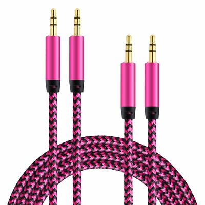 #ad 2PACK Aux Cord 3.5mm Male to Male Auxiliary Audio Cable For Car Headphone iPhone $3.55