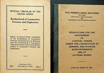 #ad 1927 Penn Central Railroad Regulations and Locomotive Brotherhood Booklets E 13 $39.00