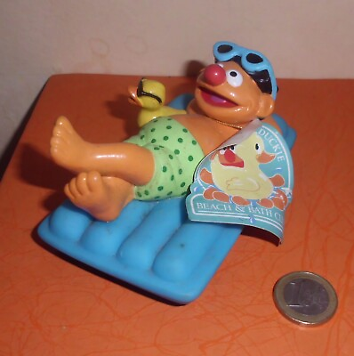 #ad Vintage Ernie#x27;s Rubber Duckie Squeak long 4 1 4quot; Sesame Street toy 1999 $27.81
