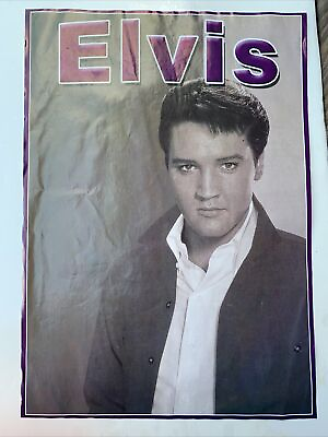 #ad Vintage Poster Of Elvis Presley Standing Black White 16x11in $49.99