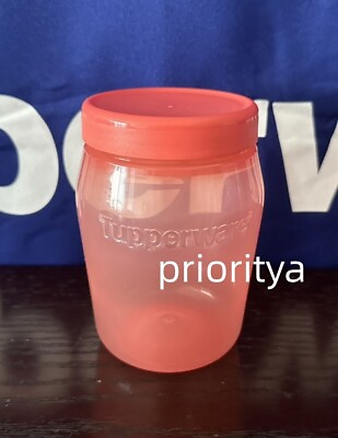 #ad Tupperware Small Universal Jar 550 mL with Twist Cover Seal Sheer Coral New $14.95
