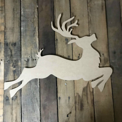 #ad Wooden Reindeer Shape Christmas Shape Wall Art Shape Paintable Craft $22.50
