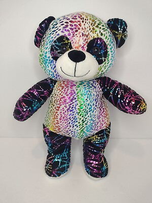 #ad Colorful Metallic Rainbow Foil Print Plush Bear 13quot; Stuffed Animal Teddy Bear $7.99