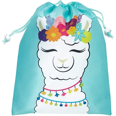 #ad 12x Drawstring Llama Party Favor Bags for Fiestas and Birthday Parties 10x12quot; $15.89