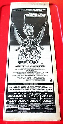 #ad Heavy Metal John Candy Richard Romanus ORIGINAL 1981 Press Mag ADVERT 17quot;x 6quot; GBP 2.99