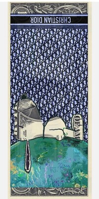 #ad Death NYC ltd ed signed art US DOLLAR print bank note $1 Snoopy Planet Earth $79.99