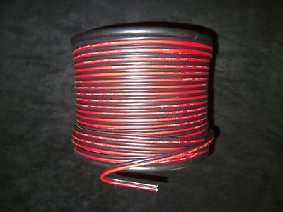 #ad 24 GAUGE 100 FT RED BLACK ZIP WIRE AWG CABLE POWER GROUND STRANDED COPPER CAR $15.95