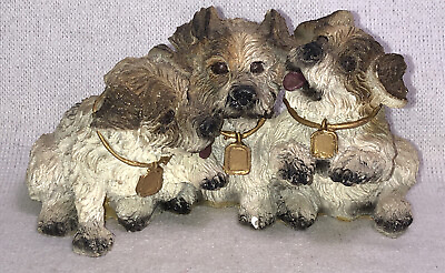 #ad Ceramic Resin 3”x5” 3 Terrier Dog Figurine $22.00