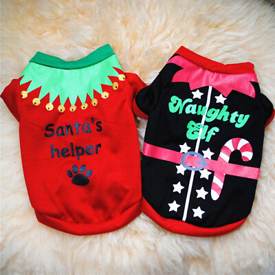 Christmas Dog Clothes for Small Medium Dogs Warm Winter Pets Coats Shirt Jackets $3.13