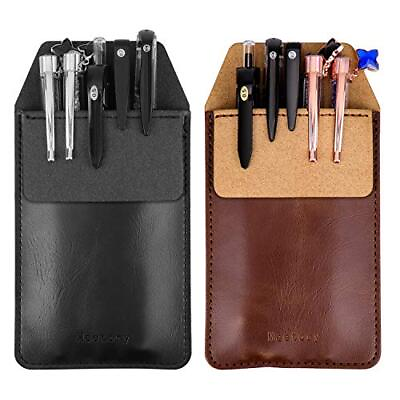 #ad 2 Pieces Leather Pen Holder Pens Pocket Protector Pocket Protector for Shirts... $19.89