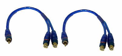 USA 2x 12quot; RCA Audio Jack Cable Y Splitter Adapter 1 Male to 2 Female Plug $4.99