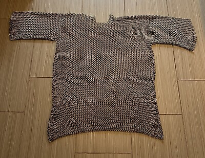 #ad Medieval Aluminium Butted Rings Chainmail Shirt for Men Large Size Coated $93.00