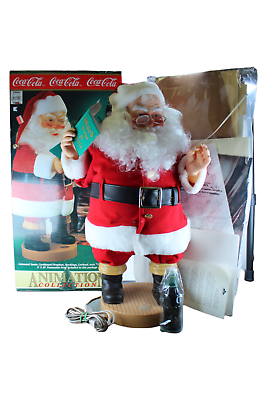 #ad Santa Claus Checking His List Coca Cola Animation Collection 1993 24quot; Tall $149.95