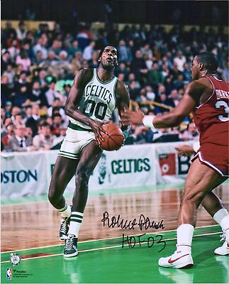 #ad Robert Parish Boston Celtics Signed 16x20 Going Up in Jersey Photo w HOF 03 Insc $109.99