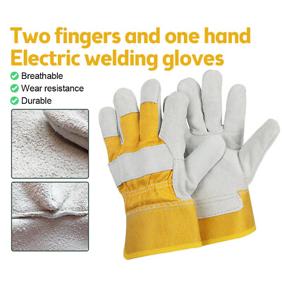 #ad Industrial Welding Gloves Heat Fire Resistant Cow Leather Welding Work Gloves US $11.65