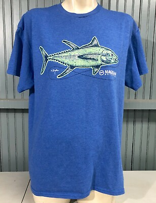 #ad Magellan Outdoors Blue Fishing Large T Shirt $12.59