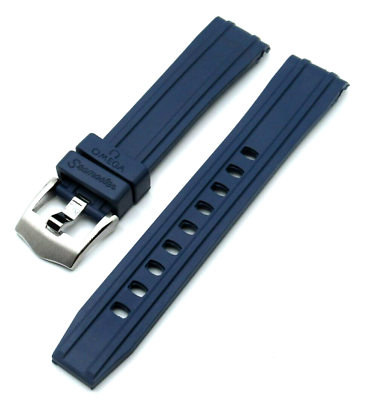 #ad 20mm Curved Blue Rubber Silicone Strap for 41mm Omega Seamaster PRO CVZ015753 $34.99