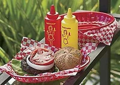 Barbecue BBQ Serving Set 4 Hamburger Hot Dog Baskets 12 Liners 2 Dispensers C33 $17.68