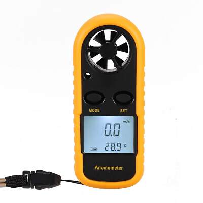 #ad Mini LCD Wind Speed Gauge Air Velocity Meter Digital Anemometer NTC. Thermometer GBP 7.97