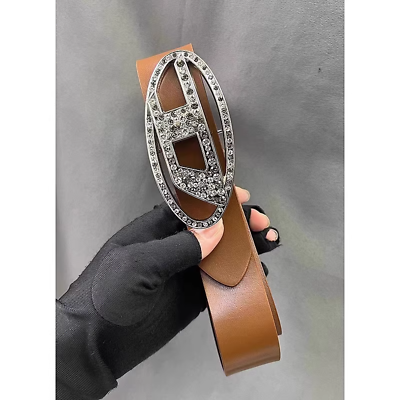 #ad diesel belt with logo rhinestone brown 3.3m $40.00