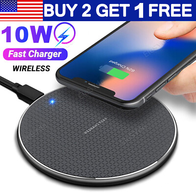 #ad Wireless Fast Charger Charging Pad Dock for Samsung For iPhone Android Phone $7.75