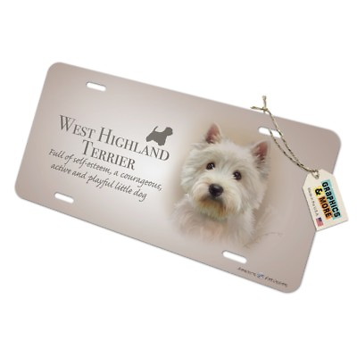 #ad West Highland Terrier Westie Dog Breed Novelty Metal Vanity Tag License Plate $8.99
