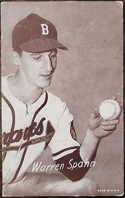 #ad 1950 Warren Spahn Exhibits Large Card MLB Boston Braves $20.00