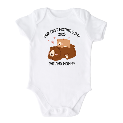 #ad Our First Mother#x27;s Day Custom Baby Onesie® Gift Newborn Baby Boy Girl Infant $15.99