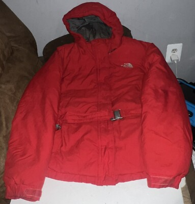 #ad The North Face Parka Goose Down Jacket Hooded Womens Red Size Large Coat *READ* $36.33