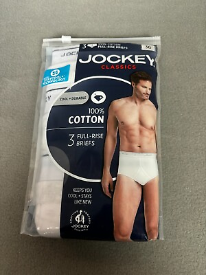 #ad Jockey Mens Classic Brief 3 Pack Underwear Briefs 100% Cotton White 36 NWT#x27;s. $14.99