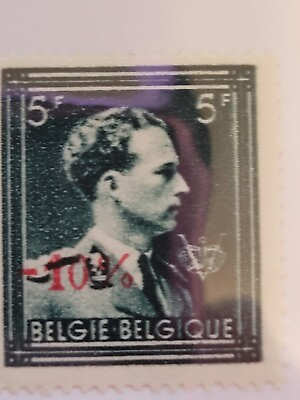 #ad 1941 Belgium 5f king Leopold III Overprint of 10% on Stamp C $10.00
