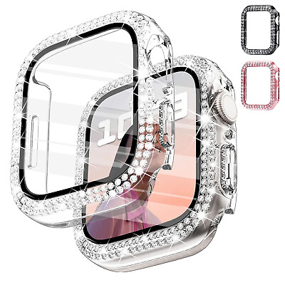 For Apple Watch Series 8 7 SE 6 5 4 3 Bling Case Screen Protector 44 45mm Cover $5.58