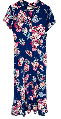 #ad Nanette Lepore Womens Maxi Dress Blue Floral Size 4 Floral Boho Summer NEW $22.45
